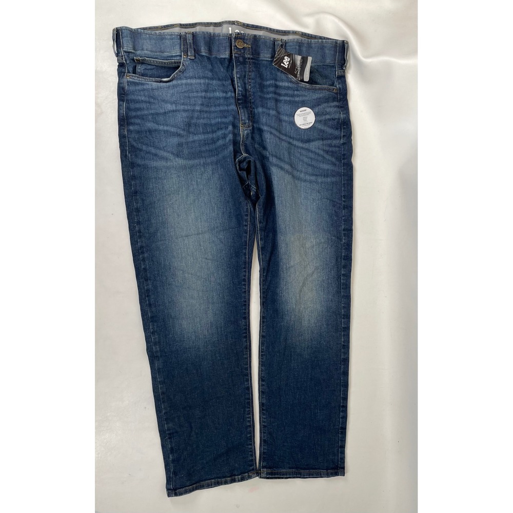 Lee Mens Active Stretch Slim Straight Jeans Blue Dark Wash 42x30 102161532